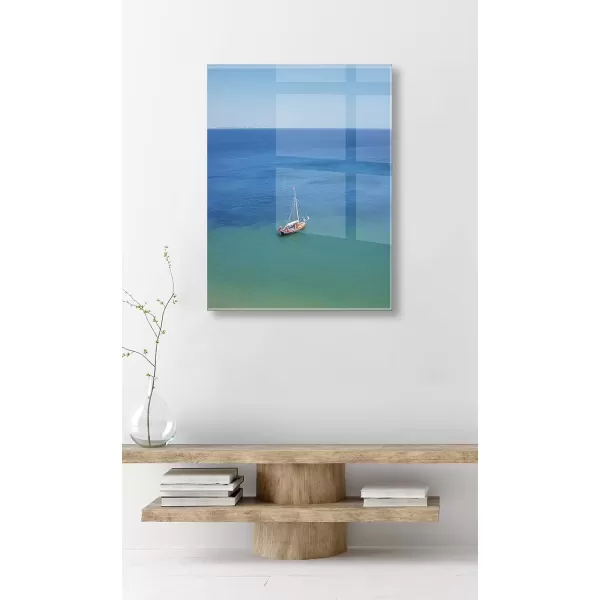 imageKate and Laurel A Lagos Sail Floating Acrylic Art by Rachel Bolgov 23x31 Decorative Beachy Art for Wall