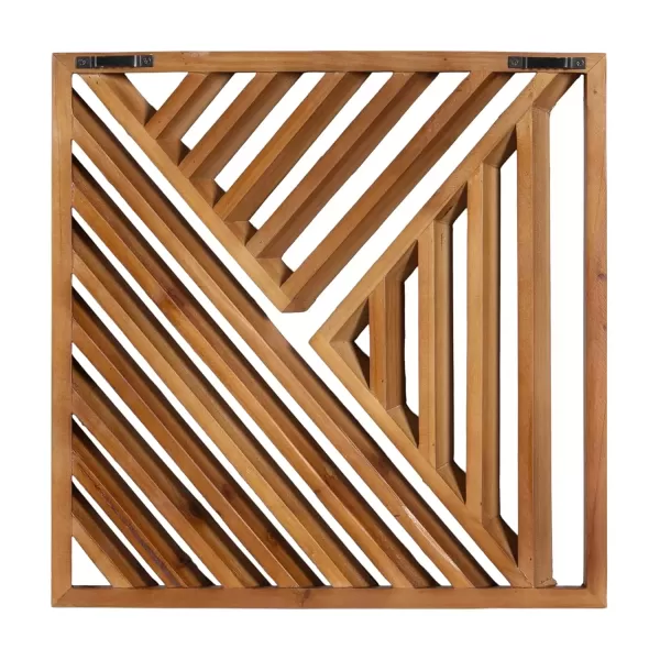 imageKate and Laurel Barreda Modern Decorative Wood Wall Plaque Set 12 x 12 Set of 3 Natural Wood Geometric Square Wooden Art for Use as Entryway Wall Decor or Bedroom Art for Above Bed