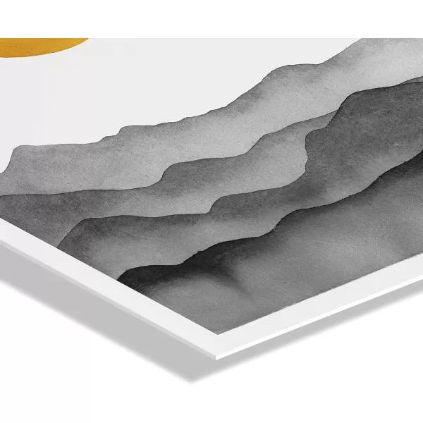 imageKate and Laurel Black Yellow Mountain Range Silhouette Floating Acrylic Art by Cat Coquillette 23x31 Calming Landscape Art for Wall