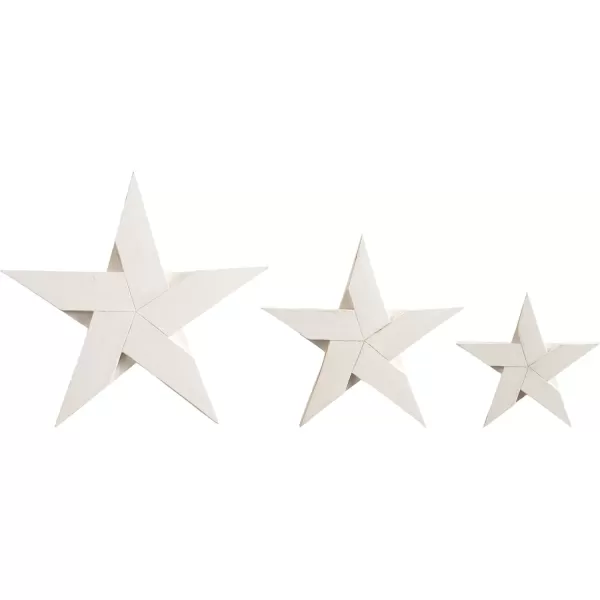 imageKate and Laurel Gallantry Coastal Decorative Wooden Stars Set of 3 White Modern Dimensional ThreePiece Star Set for Use as Living Room Wall Decor or Patriotic Home Decor OptionWhite
