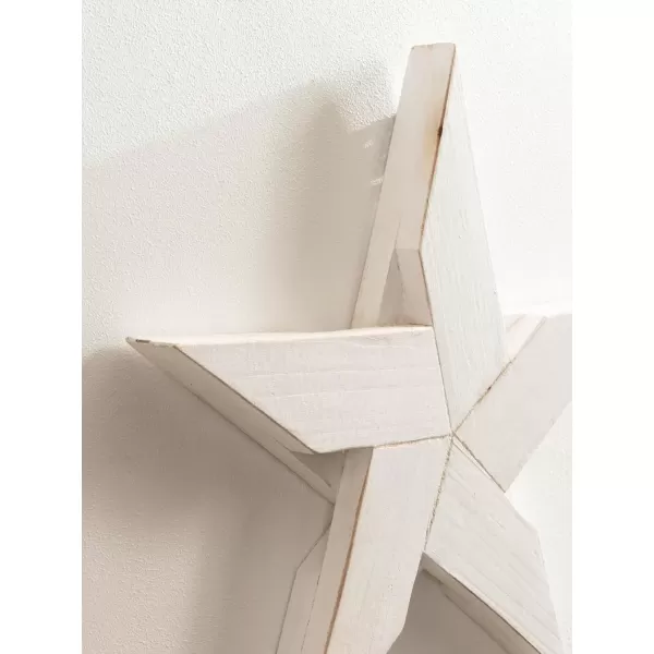 imageKate and Laurel Gallantry Coastal Decorative Wooden Stars Set of 3 White Modern Dimensional ThreePiece Star Set for Use as Living Room Wall Decor or Patriotic Home Decor OptionWhite