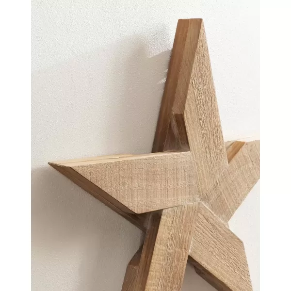 imageKate and Laurel Gallantry Coastal Decorative Wooden Stars Set of 3 White Modern Dimensional ThreePiece Star Set for Use as Living Room Wall Decor or Patriotic Home Decor OptionRustic Brown