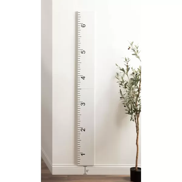 imageKate and Laurel Modern 65Foot Growth Chart Wooden Wall Ruler 8 x 72 White Decorative WallMounted Height Chart for Kids for Use as Nursery or Childrens Bedroom DecorWhite