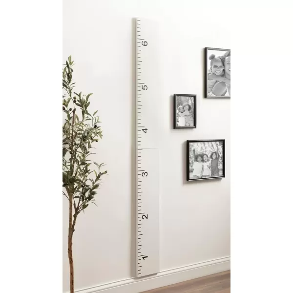 imageKate and Laurel Modern 65Foot Growth Chart Wooden Wall Ruler 8 x 72 White Decorative WallMounted Height Chart for Kids for Use as Nursery or Childrens Bedroom DecorWhite