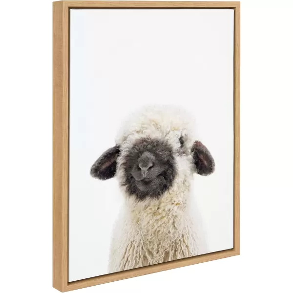 imageKate and Laurel Sylvie Animal Studio Black Nosed Sheep Framed Canvas Wall Art by Amy Peterson Art Studio 18x24 Gray Modern Animal Portrait Art for WallNatural