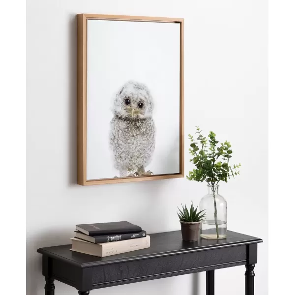 imageKate and Laurel Sylvie Animal Studio Owl Framed Canvas Wall Art by Amy Peterson Art Studio 18x24 Gray Modern Bird Animal Portrait Art for WallNatural