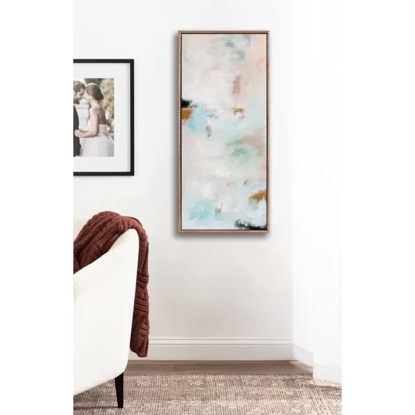 imageKate and Laurel Sylvie Beaded Foggy Ice Forest Vintage Framed Canvas Wall Art by Nikita Jariwala 18x40 Gold Modern Abstract Brushstrokes Art for Wall