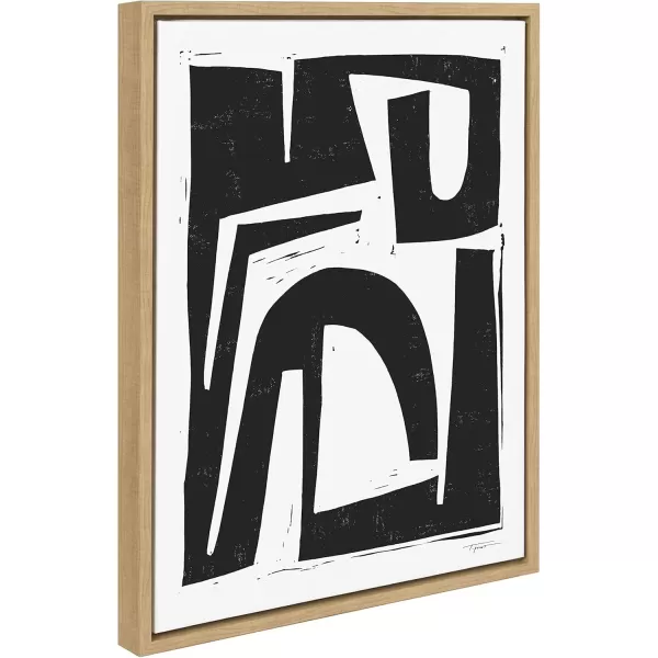 imageKate and Laurel Sylvie Black and White Scandi Abstract Ring of Light 2 Gesture 1 and Reversible No 1 Framed Canvas Wall Art Set by Various Artists Set of 4 18x24 and 14x18 Natural Wall DcorNatural