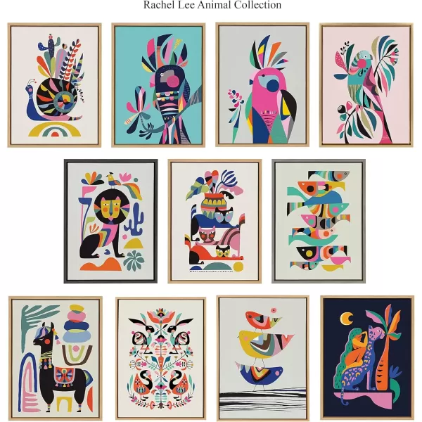 imageKate and Laurel Sylvie Cockatoo Framed Canvas Wall Art by Rachel Lee 18x24 Natural Colorful Bird Art for HomeGrey