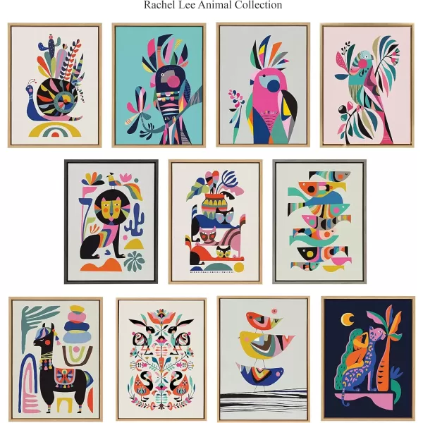 imageKate and Laurel Sylvie Cockatoo Framed Canvas Wall Art by Rachel Lee 18x24 Natural Colorful Bird Art for HomeNatural