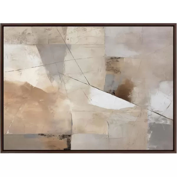 imageKate and Laurel Sylvie Contemporary Neutral Textured Abstract Framed Canvas Wall Art by The Creative Bunch Studio 315x415 Brown Natural Modern Abstract Art for WallBrown