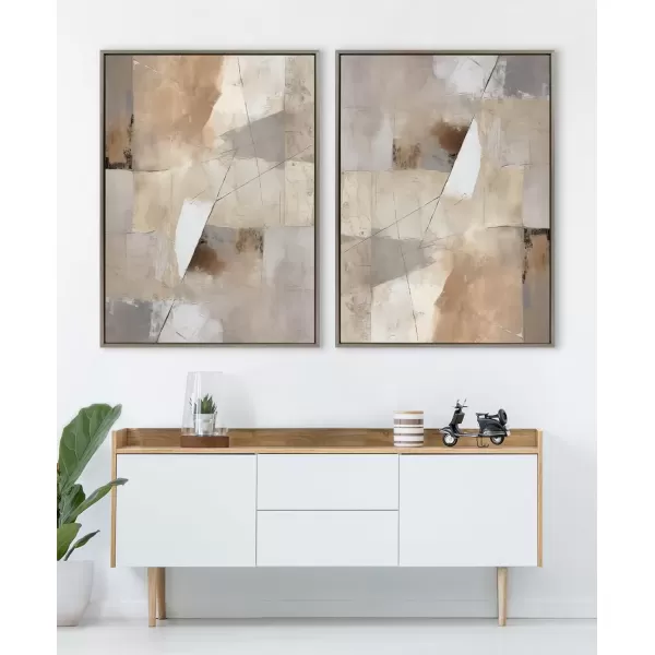 imageKate and Laurel Sylvie Contemporary Neutral Textured Abstract Framed Canvas Wall Art by The Creative Bunch Studio 315x415 Brown Natural Modern Abstract Art for WallGray