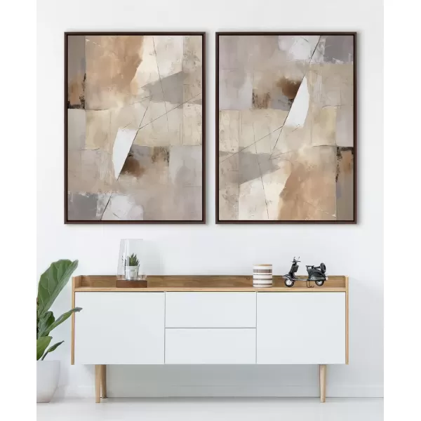 imageKate and Laurel Sylvie Contemporary Neutral Textured Abstract Framed Canvas Wall Art by The Creative Bunch Studio 315x415 Brown Natural Modern Abstract Art for WallBrown