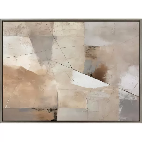 imageKate and Laurel Sylvie Contemporary Neutral Textured Abstract Framed Canvas Wall Art by The Creative Bunch Studio 315x415 Brown Natural Modern Abstract Art for WallGray