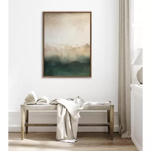 imageKate and Laurel Sylvie Green Mountain Abstract II Framed Canvas Wall Art by Amy Lighthall 315x415 Gold Soft Mountain Landscape Art for WallGold