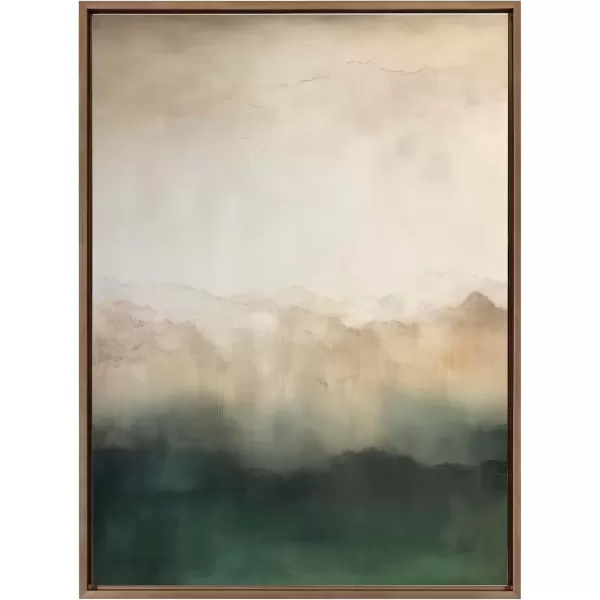 imageKate and Laurel Sylvie Green Mountain Abstract II Framed Canvas Wall Art by Amy Lighthall 315x415 Gold Soft Mountain Landscape Art for WallGold