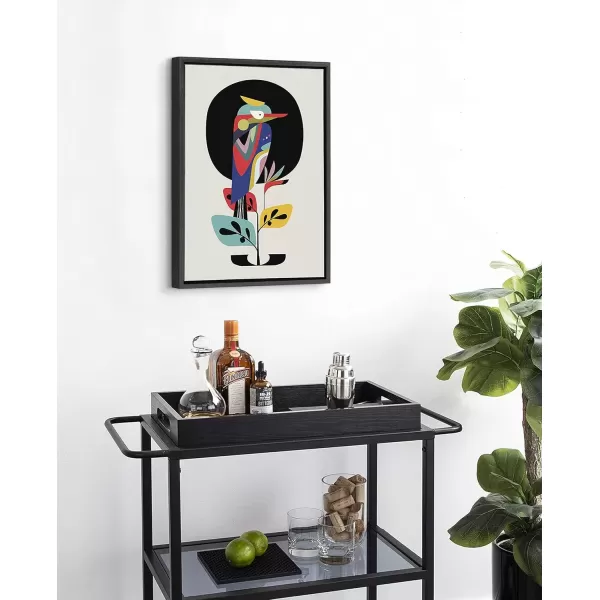imageKate and Laurel Sylvie Mid Century Modern Lemur Framed Canvas Wall Art by Rachel Lee of My Dream Wall 18x24 Natural Colorful Animal Art for WallBlack