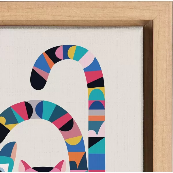imageKate and Laurel Sylvie Mid Century Modern Lemur Framed Canvas Wall Art by Rachel Lee of My Dream Wall 18x24 Natural Colorful Animal Art for WallNatural