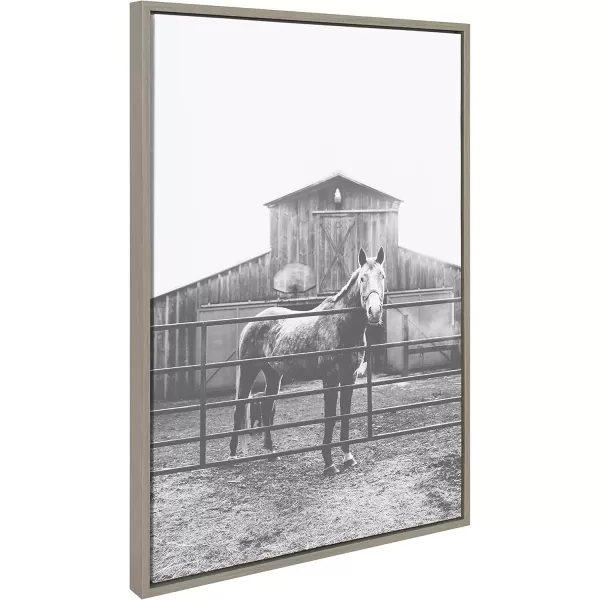 imageKate and Laurel Sylvie Modern Farmhouse Horse Wall Art by Patricia Rae Photography 23x33 Gray Decorative Rustic Art for Wall