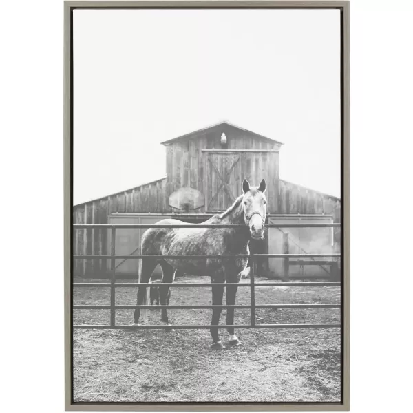 imageKate and Laurel Sylvie Modern Farmhouse Horse Wall Art by Patricia Rae Photography 23x33 Gray Decorative Rustic Art for Wall