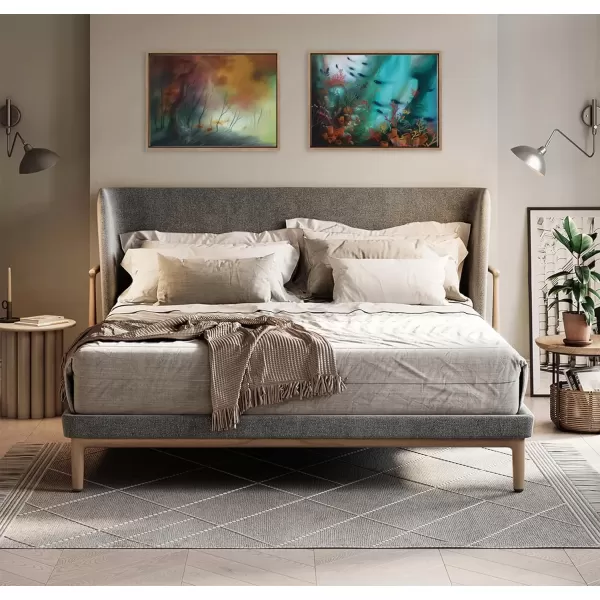imageKate and Laurel Sylvie Waltz of the Stags Framed Canvas Wall Art by Faryn Hughes 18x24 Gold Modern Abstract Deer Art for Wall