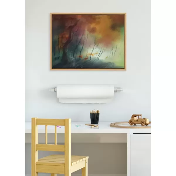 imageKate and Laurel Sylvie Waltz of the Stags Framed Canvas Wall Art by Faryn Hughes 18x24 Natural Modern Abstract Deer Art for Wall