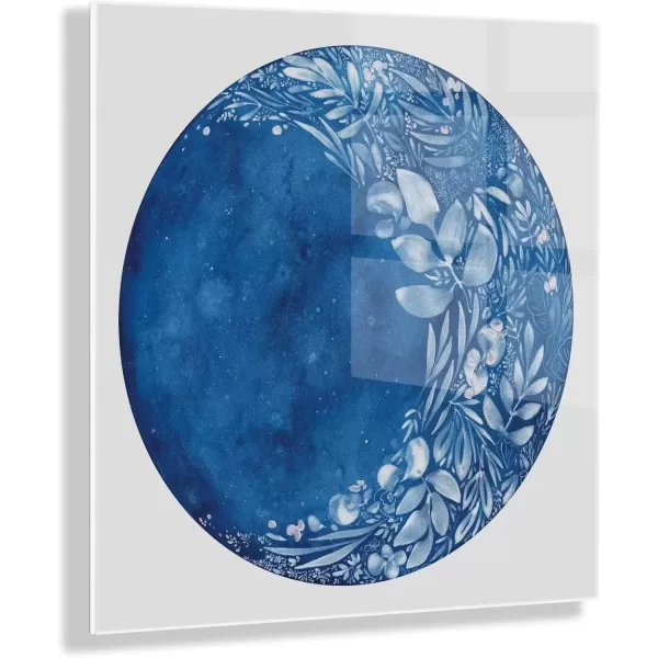 imageKate and Laurel Waxing Flower Moon Floating Acrylic Art by Ingrid Sanchez of CreativeIngrid 23x23 Decorative Moon Art for Wall