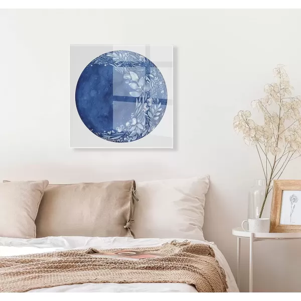 imageKate and Laurel Waxing Flower Moon Floating Acrylic Art by Ingrid Sanchez of CreativeIngrid 23x23 Decorative Moon Art for Wall