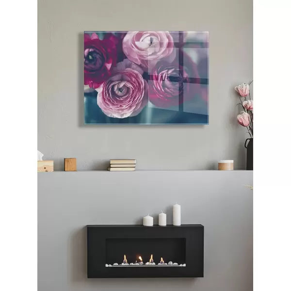 imageKate and Laurel Yours Truly Floating Acrylic Art by Kristy Campbell 23x31 Decorative Soft Floral Art Print for Wall