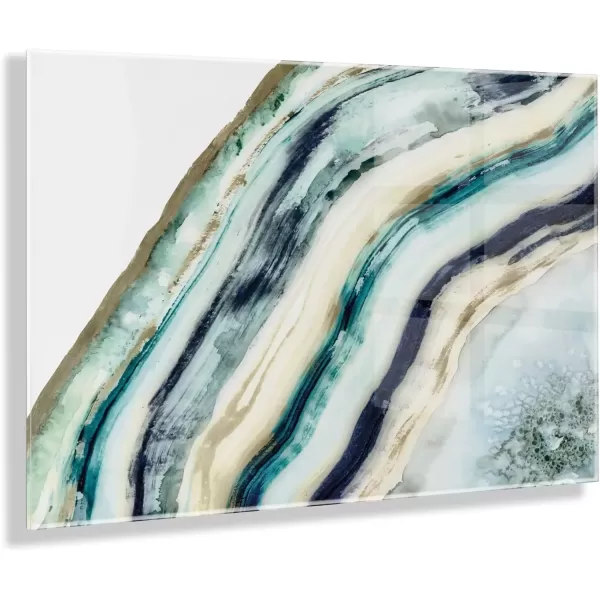 imageKate and Laurel x Amy Lighthall Collaboration Teal Agate Floating Acrylic Art 23x31 Decorative Coastal Abstract Dcor