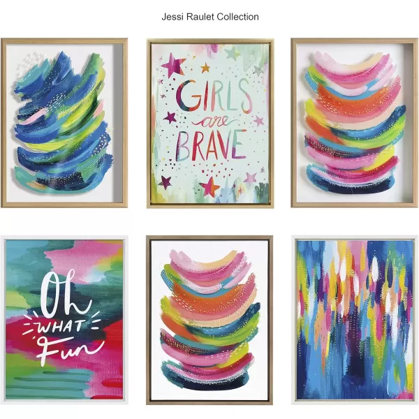 imageKate and Laurel x EttaVee Collaboration Bright Brush Strokes Floating Acrylic Art 23x31 Decorative Vibrant Abstract Art for Wall