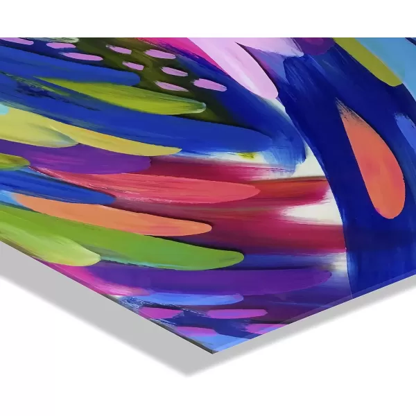 imageKate and Laurel x EttaVee Collaboration Bright Brush Strokes Floating Acrylic Art 23x31 Decorative Vibrant Abstract Art for Wall