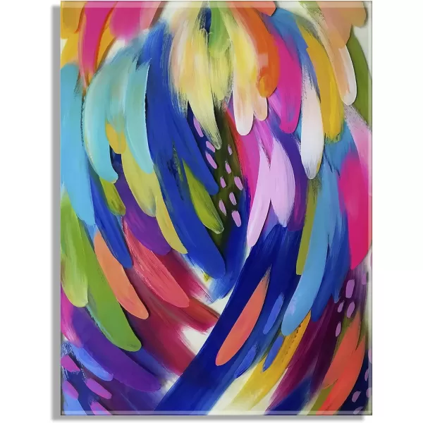 imageKate and Laurel x EttaVee Collaboration Bright Brush Strokes Floating Acrylic Art 23x31 Decorative Vibrant Abstract Art for Wall