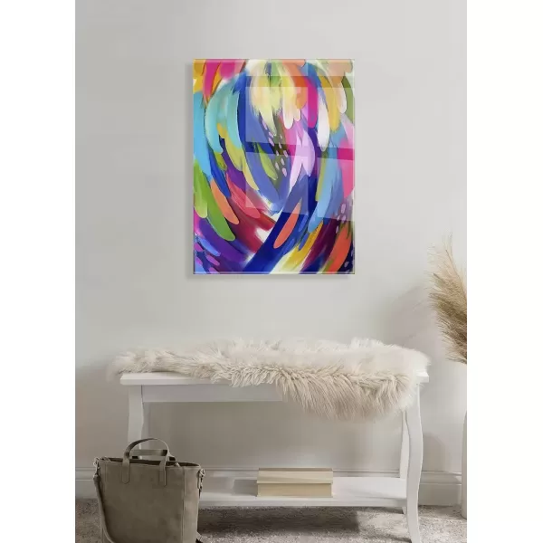 imageKate and Laurel x EttaVee Collaboration Bright Brush Strokes Floating Acrylic Art 23x31 Decorative Vibrant Abstract Art for Wall
