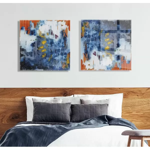 imageKate and Laurel x Grant Mahr Collaboration Summer Sky Floating Acrylic Art 23x23 Vibrant Colorful Abstract Art for Wall