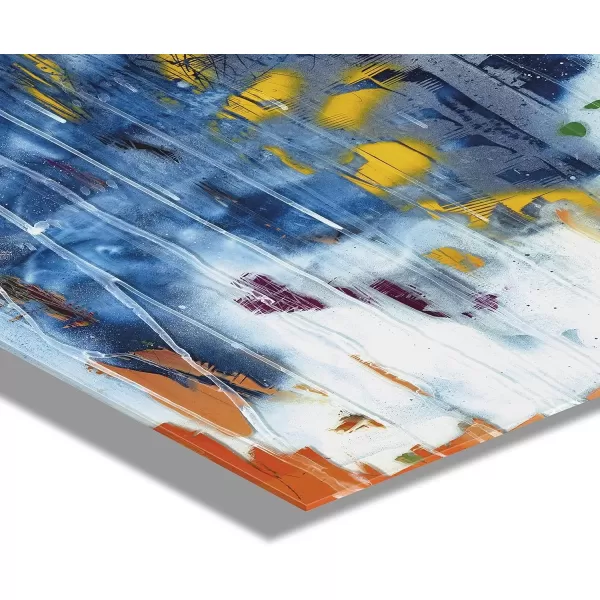 imageKate and Laurel x Grant Mahr Collaboration Summer Sky Floating Acrylic Art 23x23 Vibrant Colorful Abstract Art for Wall