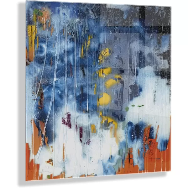 imageKate and Laurel x Grant Mahr Collaboration Summer Sky Floating Acrylic Art 23x23 Vibrant Colorful Abstract Art for Wall