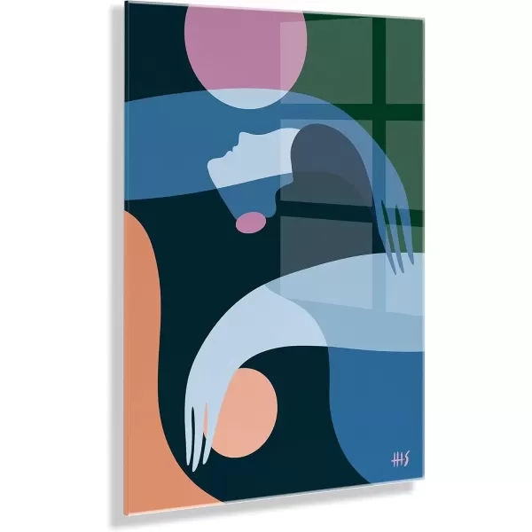 imageKate and Laurel x Maggie Stephenson Collaboration Self Love No 2 Floating Acrylic Art 23x31 Colorful Abstract Art for Wall