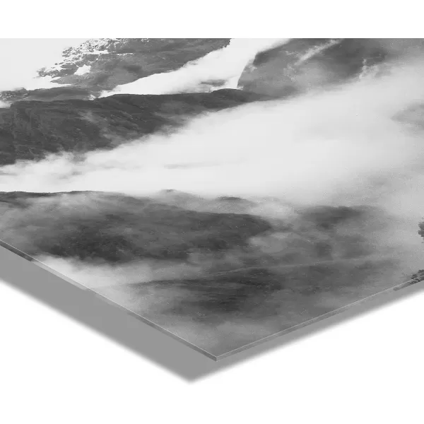 imageKate and Laurel x Pete Olsen Collaboration Inca Trail Floating Acrylic Art 23x23 Black and White Landscape Art for Wall