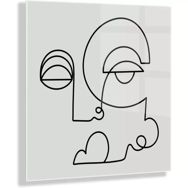 imageKate and Laurel x Shatha Al Dafai Collaboration Inner Battle Modern Acrylic Art 23x23 Minimalist Abstract Art Print for Wall