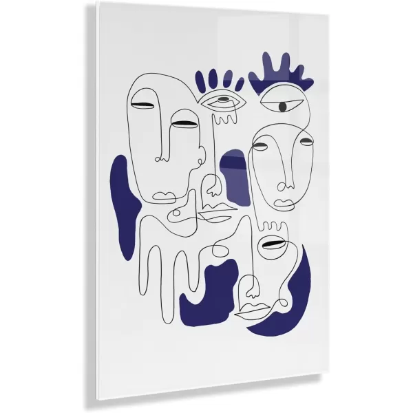 imageKate and Laurel x Shatha Al Dafai Collaboration Titled Eye Mystery Blue Floating Acrylic Art 23x31 Minimalist Decorative Abstract Art for Wall