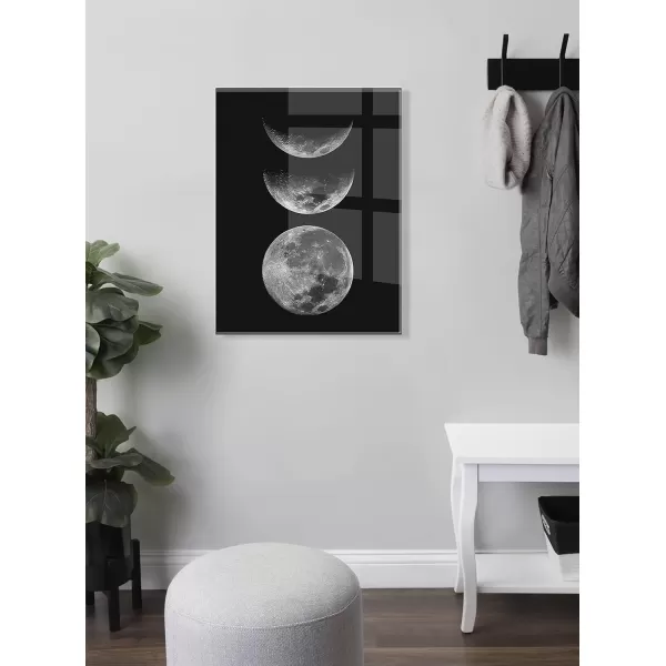 imageKate and Laurel x The Creative Bunch Studio Collaboration Mod Moon Its Just a Phase Floating Acrylic Art 23x31 Black and White Moon Phase Art for Wall