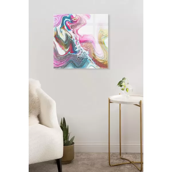 imageKate and Laurel x Xizhou Xie Collaboration Kaleidescope Frameless Floating Acrylic Art 23x31 Modern Abstract Bright Colorful Art for Wall