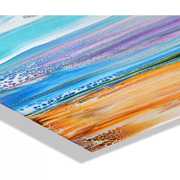 imageKate and Laurel x Xizhou Xie Collaboration Sand and Surf Frameless Floating Acrylic Art 23x31 Modern Abstract Bright Landscape Art for Wall