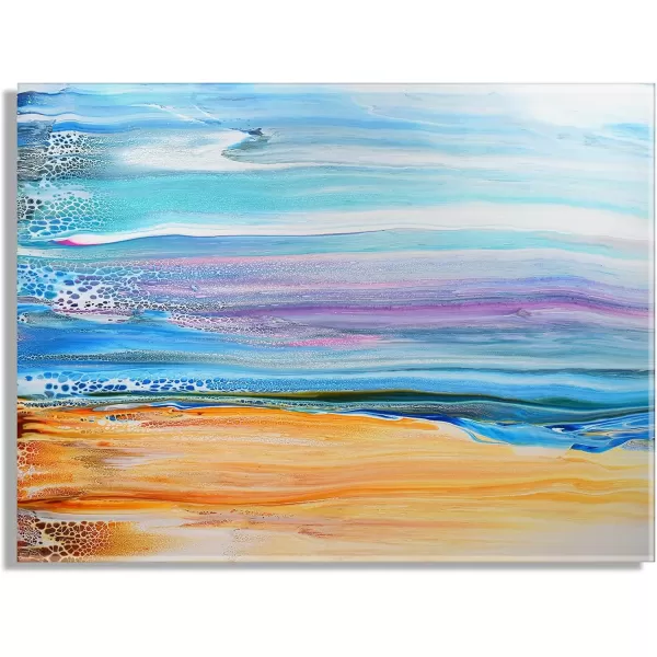 imageKate and Laurel x Xizhou Xie Collaboration Sand and Surf Frameless Floating Acrylic Art 23x31 Modern Abstract Bright Landscape Art for Wall