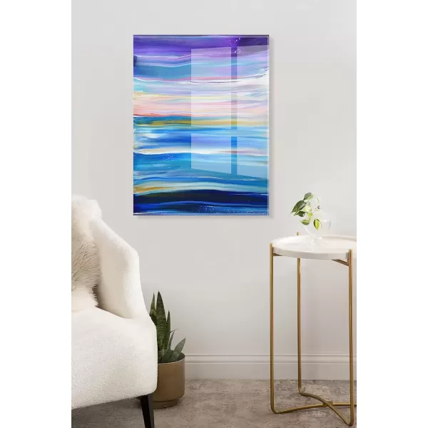 imageKate and Laurel x Xizhou Xie Collaboration Seaside Serenity Frameless Floating Acrylic Art 23x31 Modern Abstract Bright Landscape Art for Wall