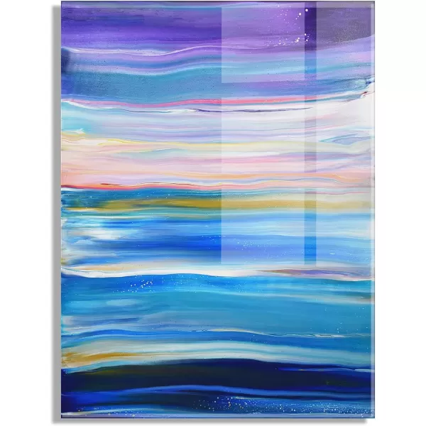 imageKate and Laurel x Xizhou Xie Collaboration Seaside Serenity Frameless Floating Acrylic Art 23x31 Modern Abstract Bright Landscape Art for Wall