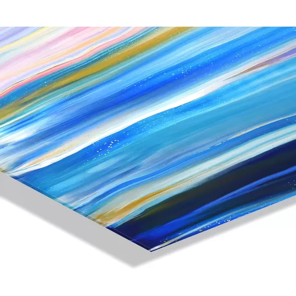 imageKate and Laurel x Xizhou Xie Collaboration Seaside Serenity Frameless Floating Acrylic Art 23x31 Modern Abstract Bright Landscape Art for Wall