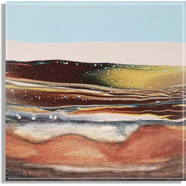 imageKate and Laurel x Xizhou Xie Collaboration Sonoran Desert Frameless Floating Acrylic Art 23x23 Modern Abstract Bright Landscape Art for Wall