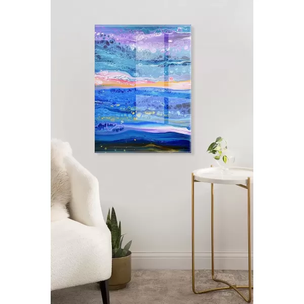 imageKate and Laurel x Xizhou Xie Collaboration Tropical Tides Frameless Floating Acrylic Art 23x31 Modern Abstract Bright Landscape Art for Wall